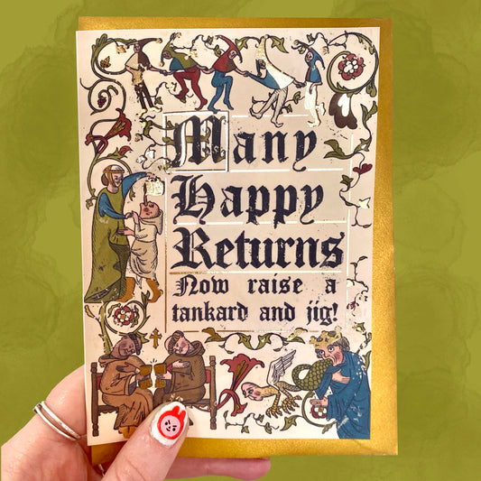 Many Happy Returns Medival Birthday Card