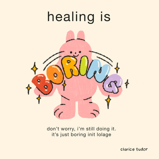 Healing is Boring Comic Postcard Print