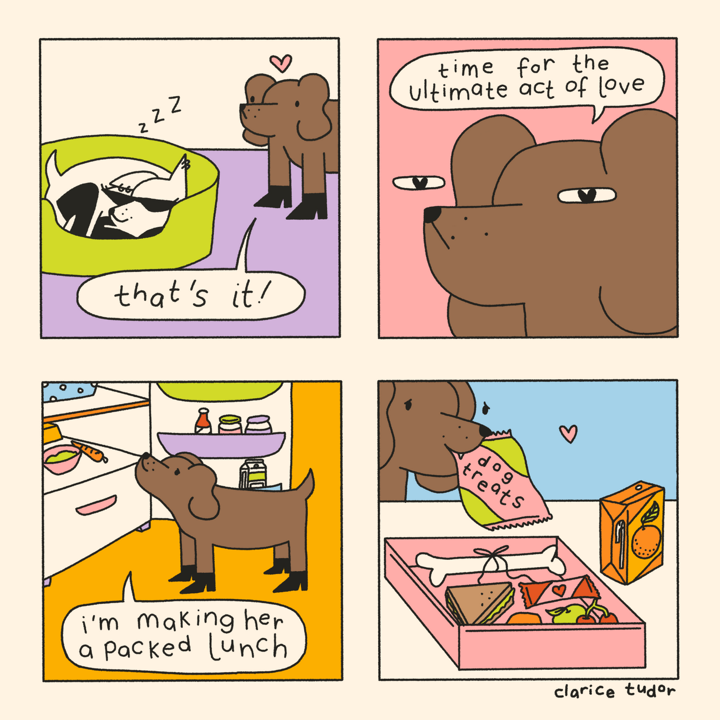 Packed Lunch Comic Greetings Card