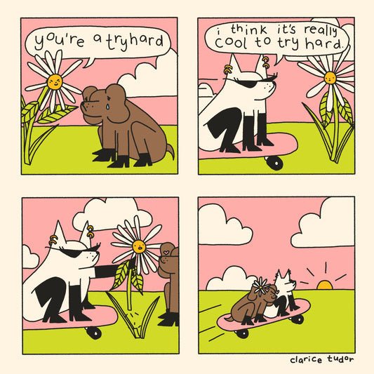 Tryhard Comic Postcard Print