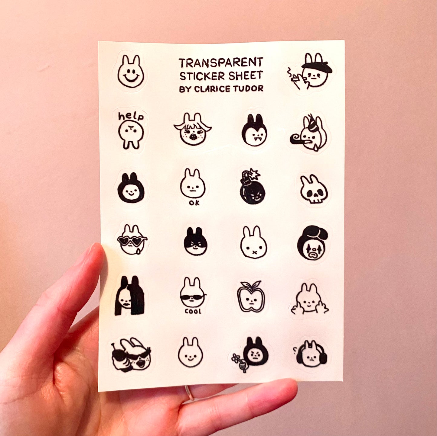 Transparent Bunnies Sticker Sheet