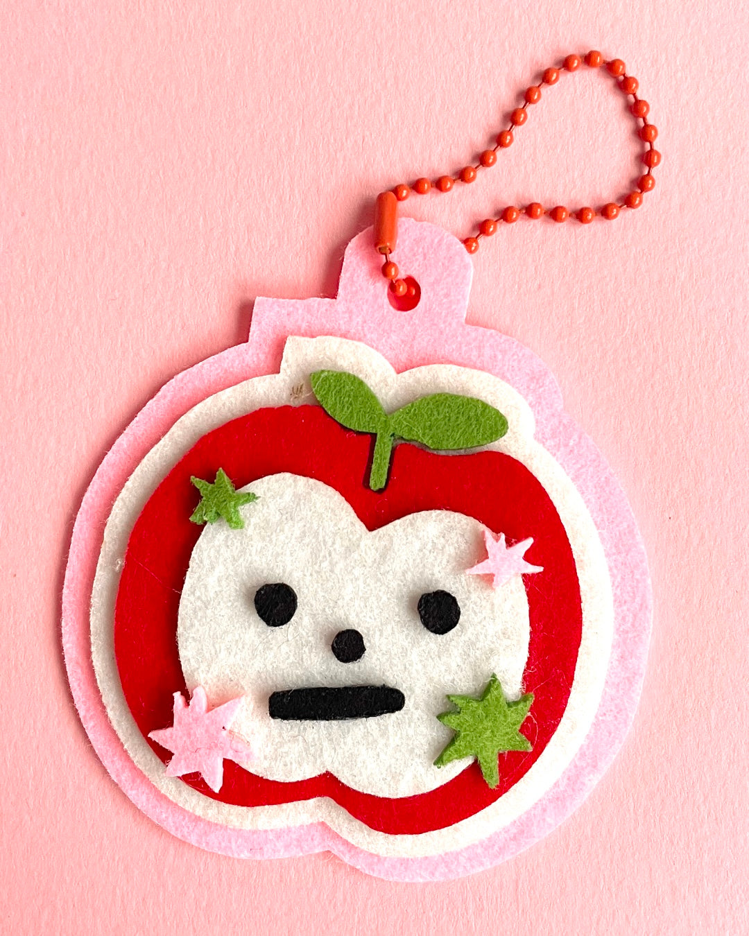 Apple Felt Keyring
