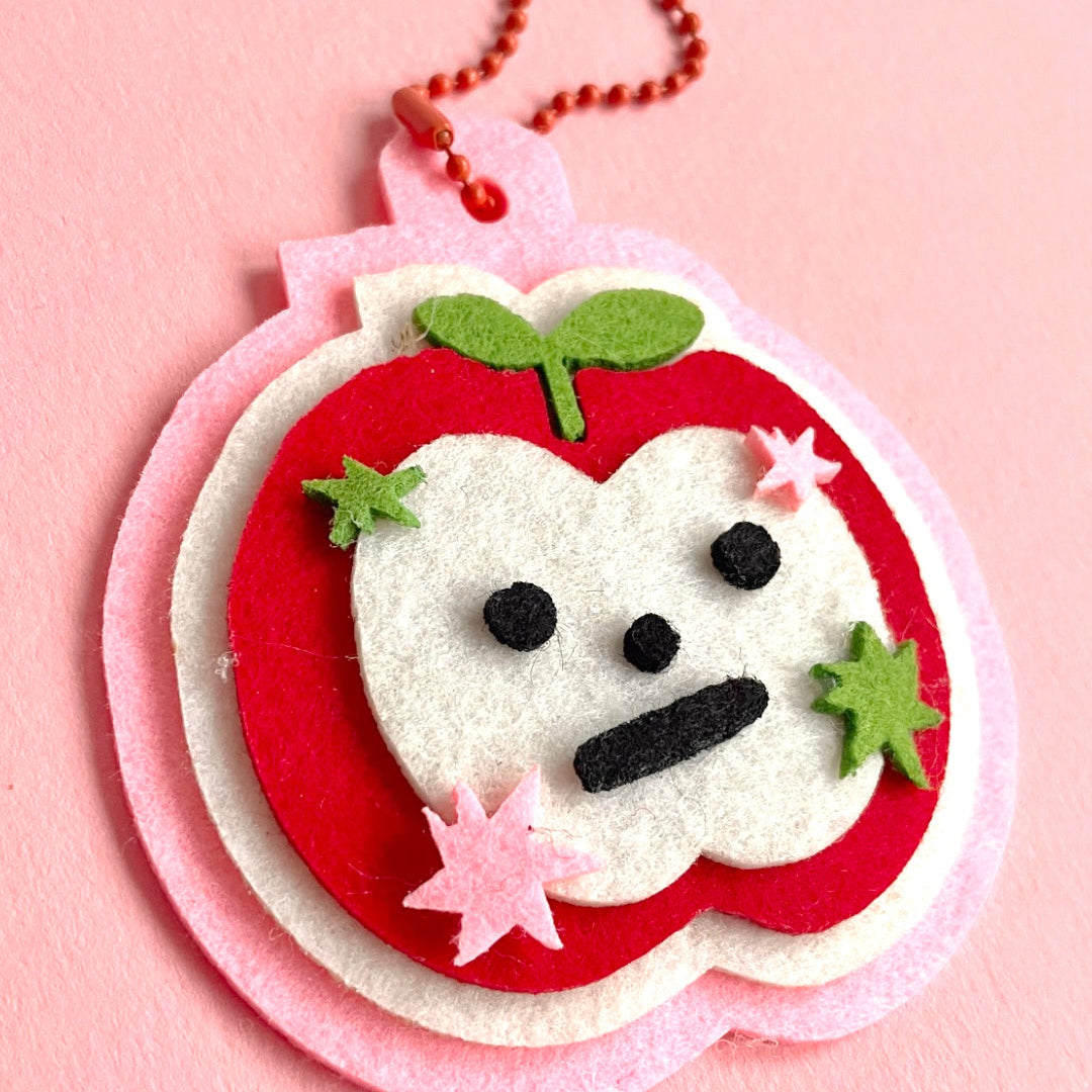 Apple Felt Keyring
