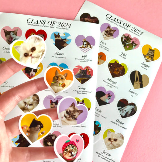 [PATRONS ONLY] Cat Yearbook Sticker Sheets