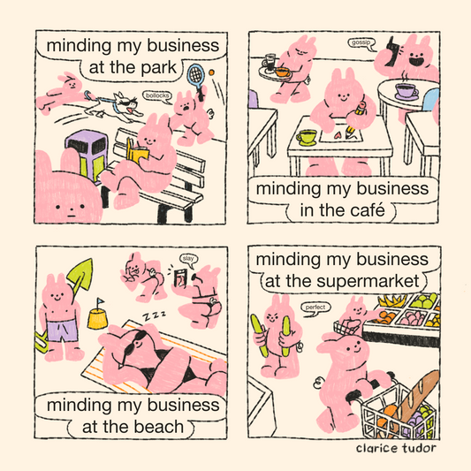Minding My Business Comic Postcard Print