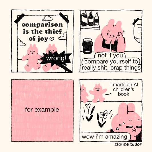 Comparison Comic Postcard Print