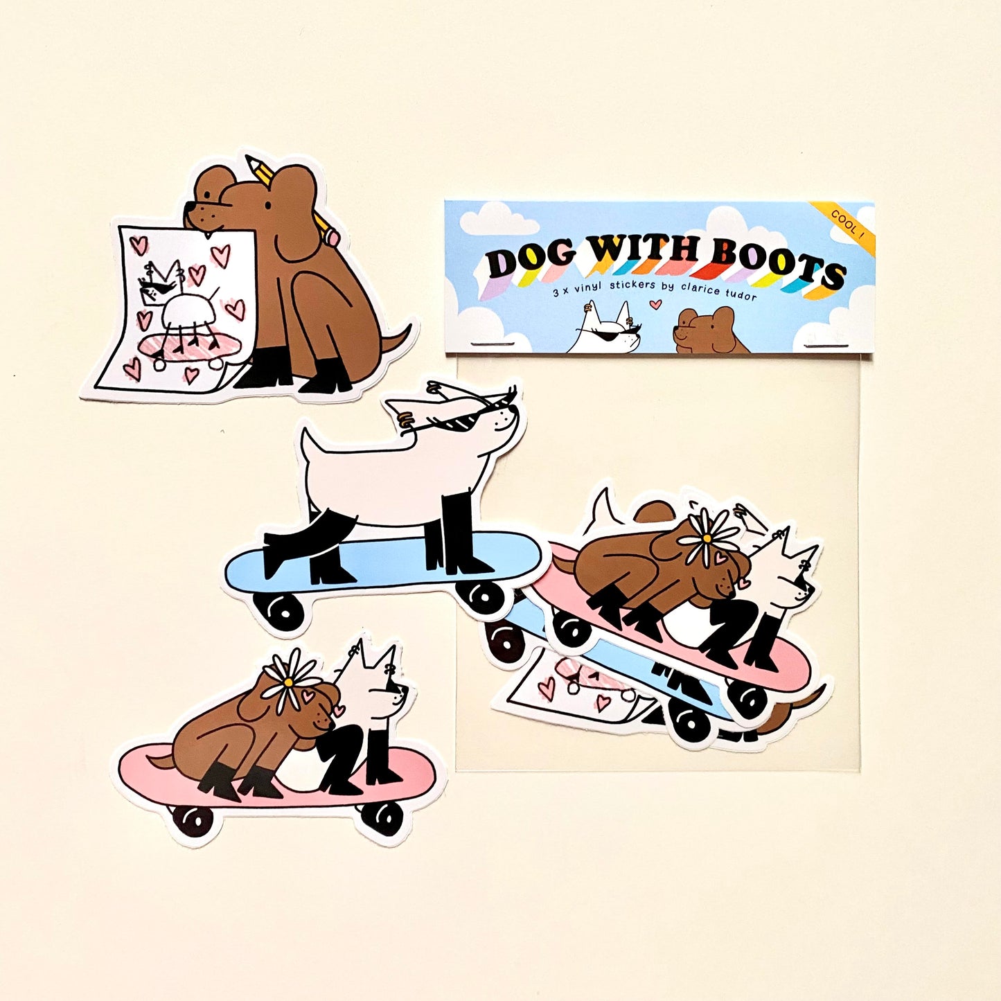 Dog with Boots Webcomic Sticker Pack